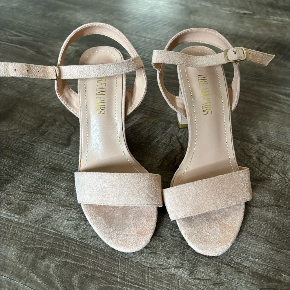 Faux suade heels